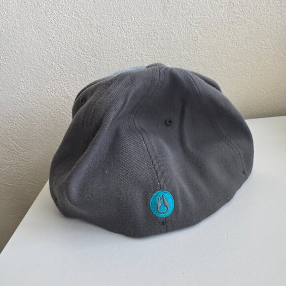 Nixon Knit Cable Panel Flexfit Hat S/M Gray Blue Wool Acrylic - Picture 4 of 8
